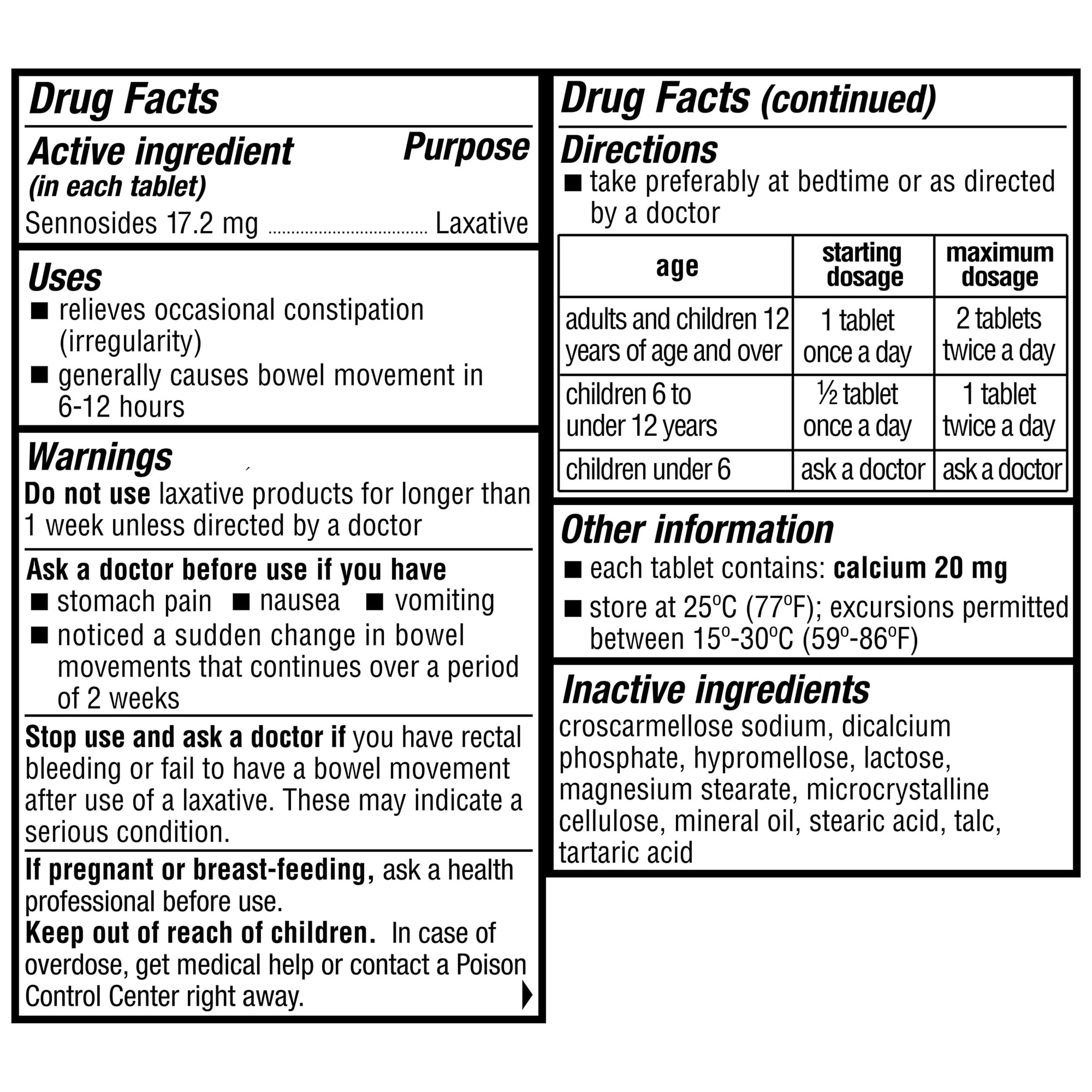 Senokot Extra Strength Laxative Tablets, 36 ct